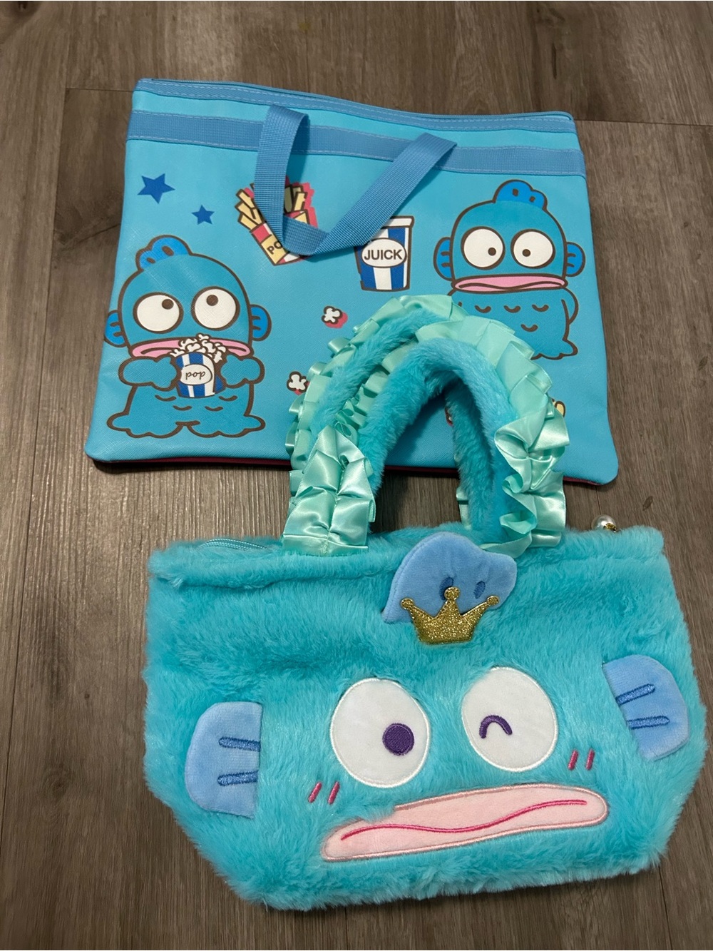 Cute  Sanrio Hangyodon Handbag with Matching Tote,original Brand New